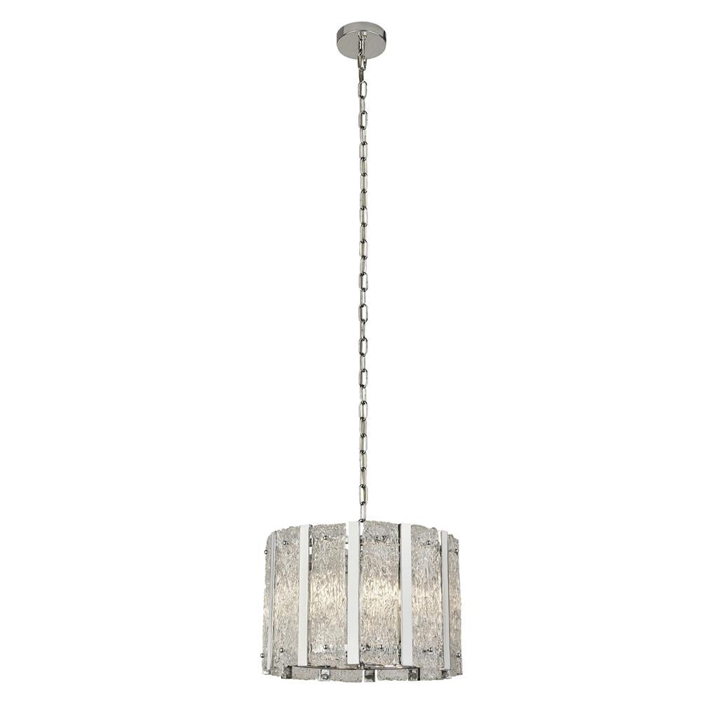 Searchlight Alexandra 5Lt Satin Silver Pendant With Aquatex Glass And Metal Bars 8405-5Ss
