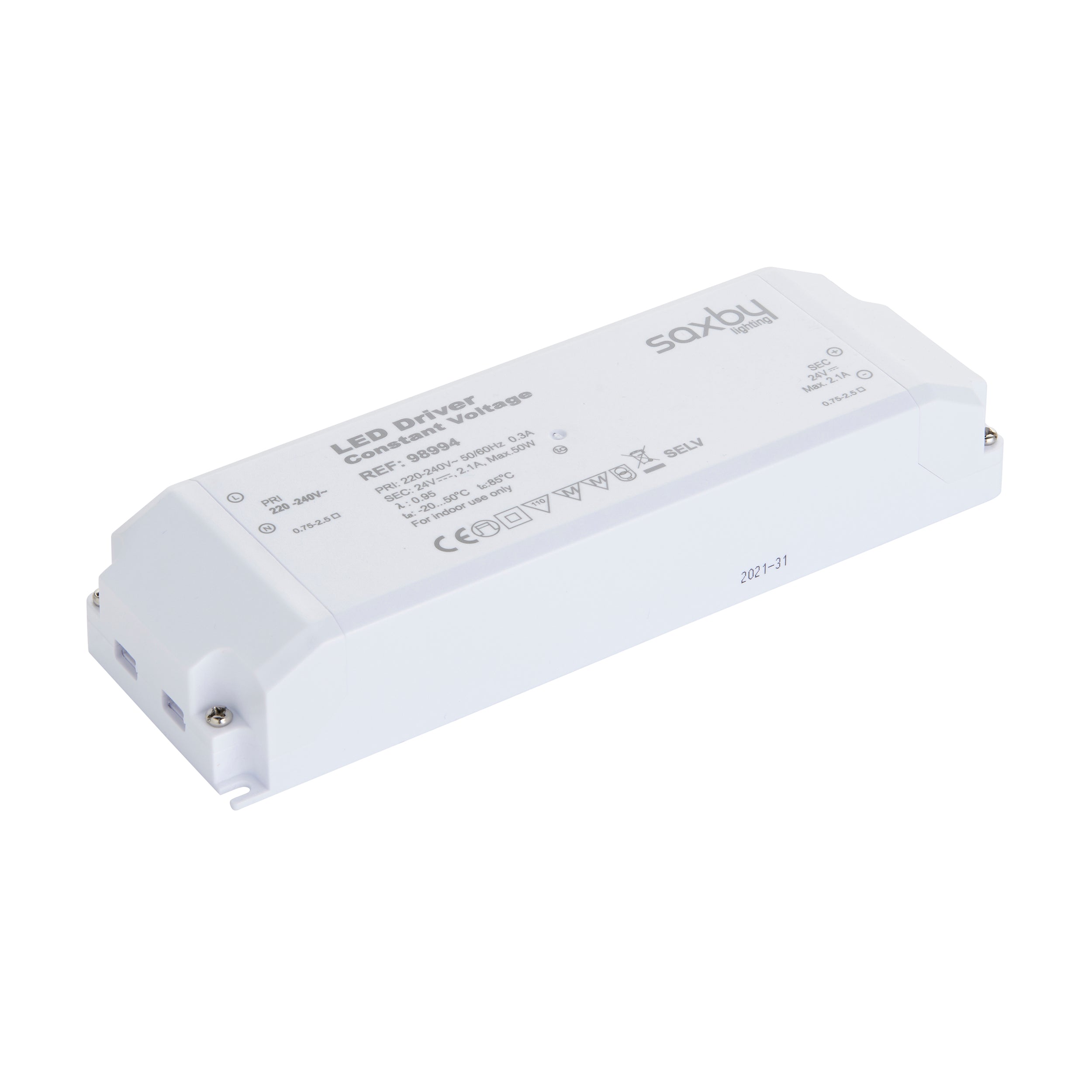 Saxby Lighting LED driver Constant Voltage 24V 50W 98994