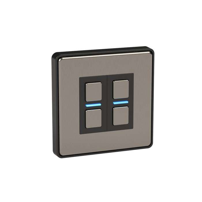 Lightwave Smart Dimmer 2 Gang Stainless Steel LP22