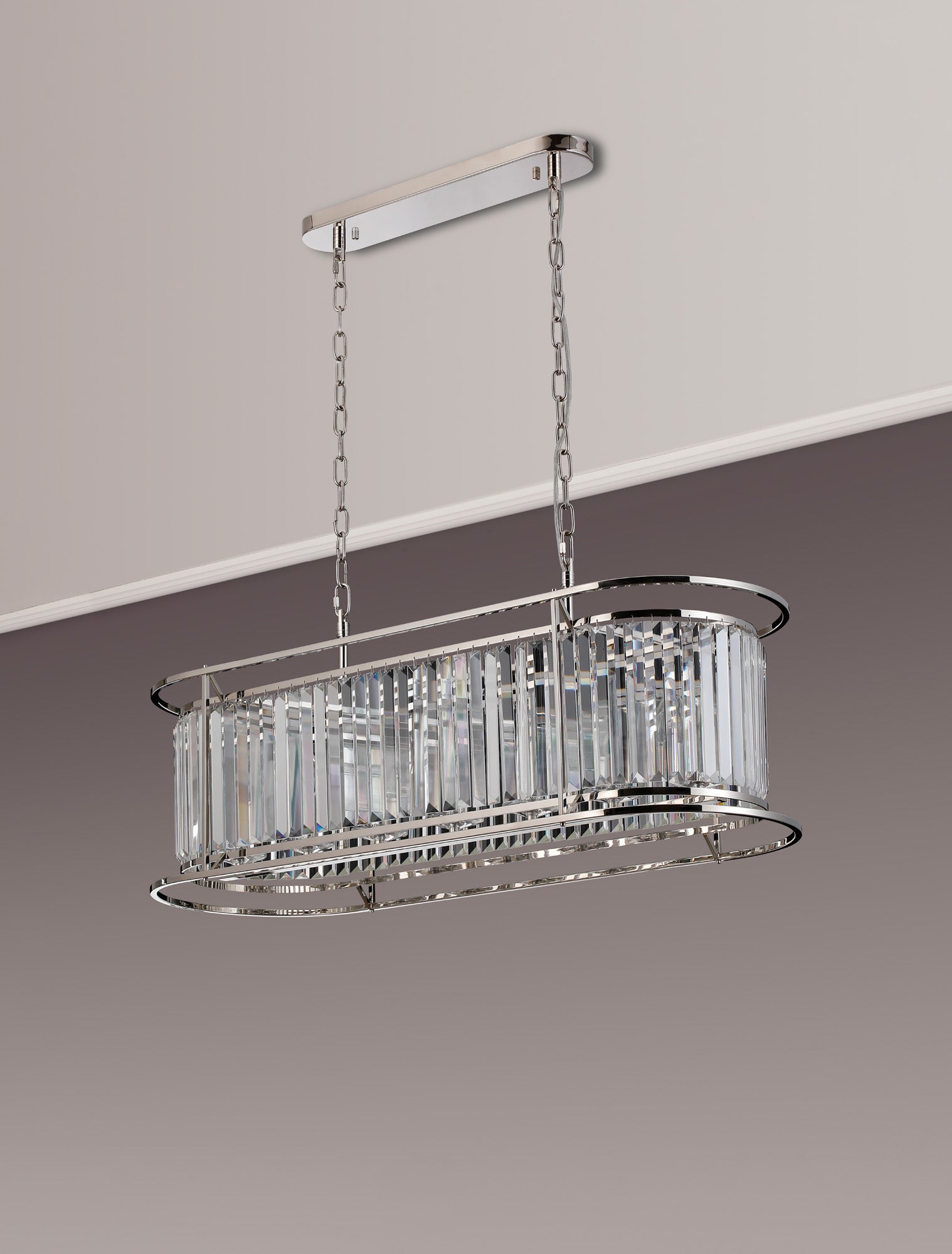 Lightologist Balmoral Oval Pendant Light Polished Nickel / Clear LO191213