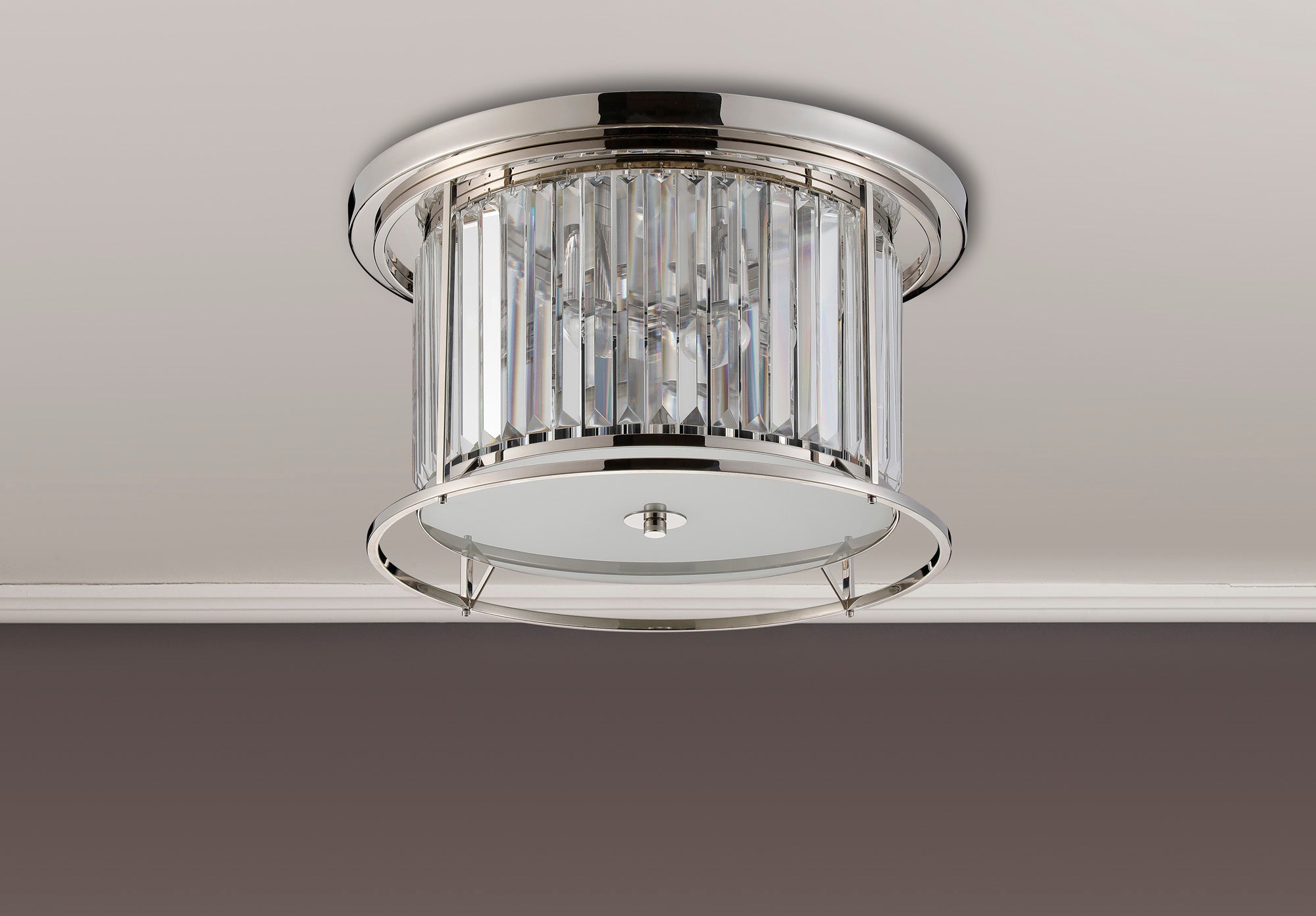 Lightologist Balmoral Flush Ceiling Polished Nickel / Clear LO191233