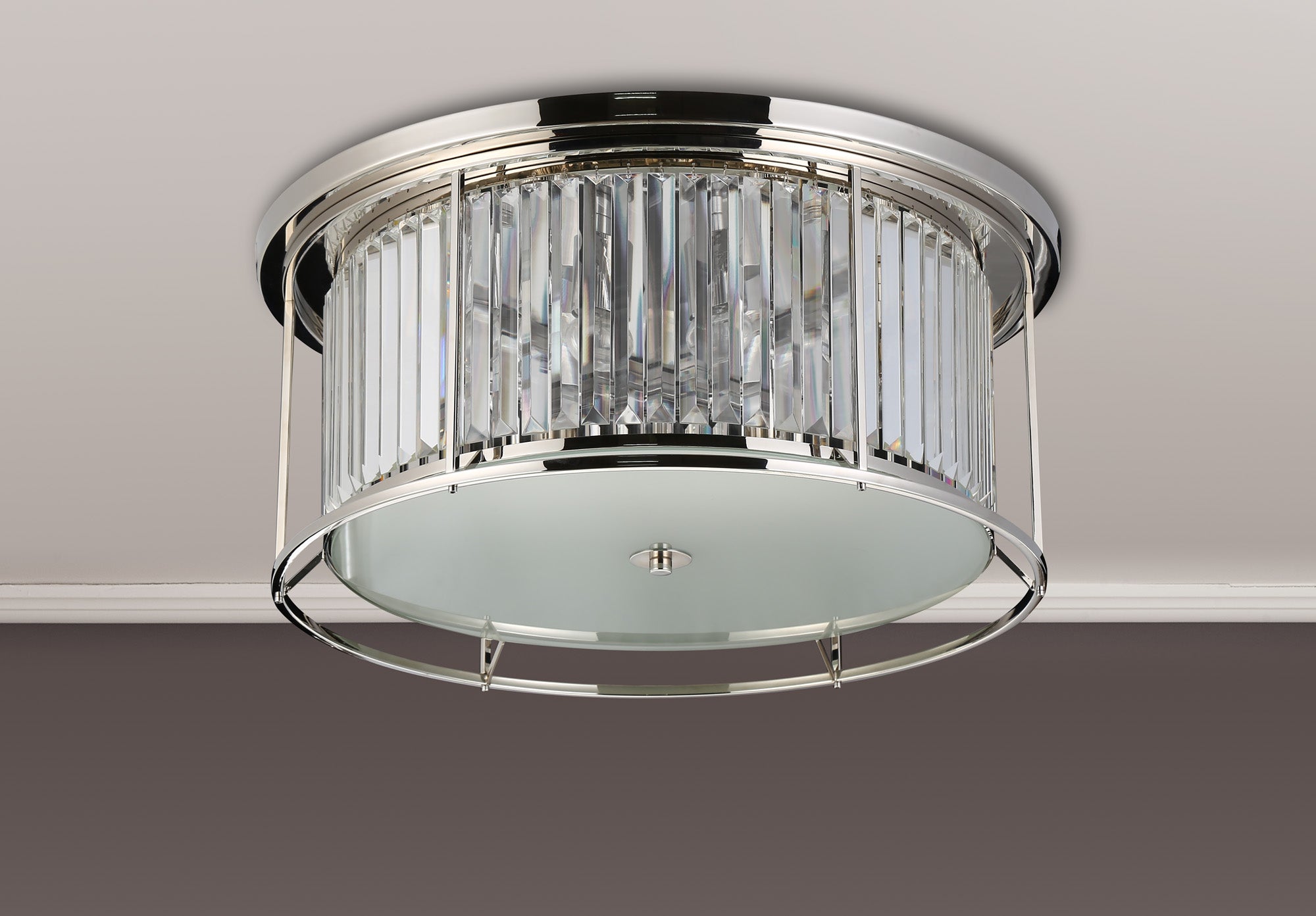 Lightologist Balmoral Flush Ceiling Polished Nickel / Clear LO191243