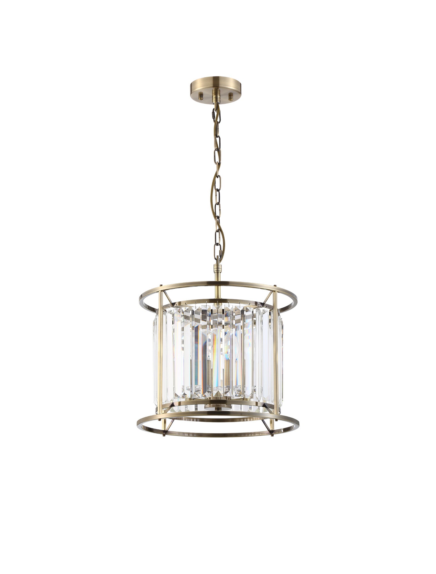 Lightologist Balmoral Pendant Light / Semi-Flush Ceiling Convertible Antique Brass / Clear LO191283