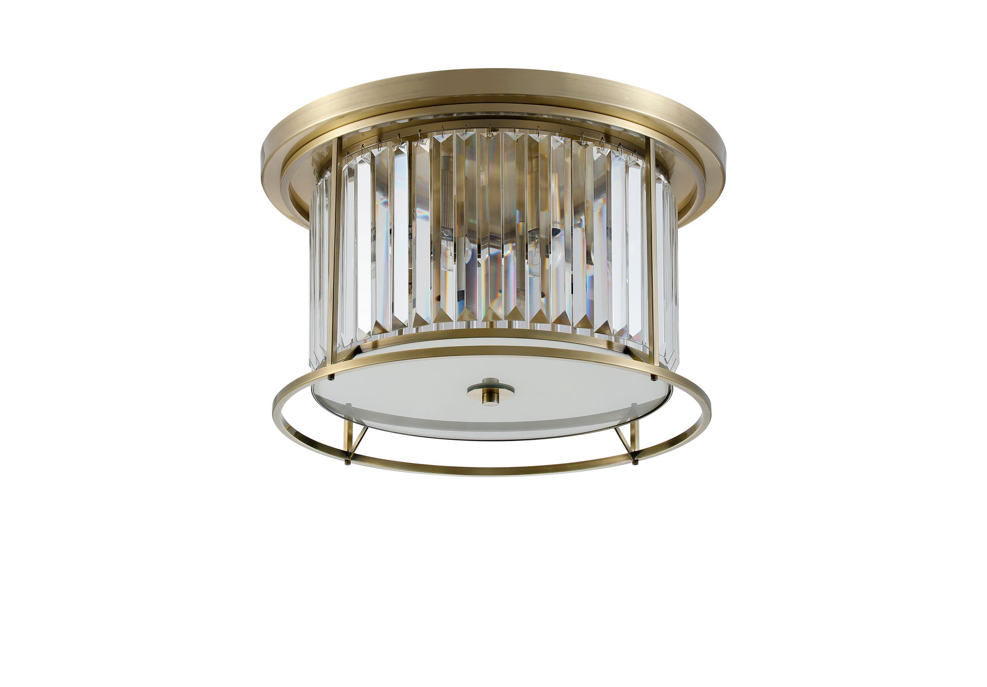Lightologist Balmoral Flush Ceiling Antique Brass / Clear LO191343