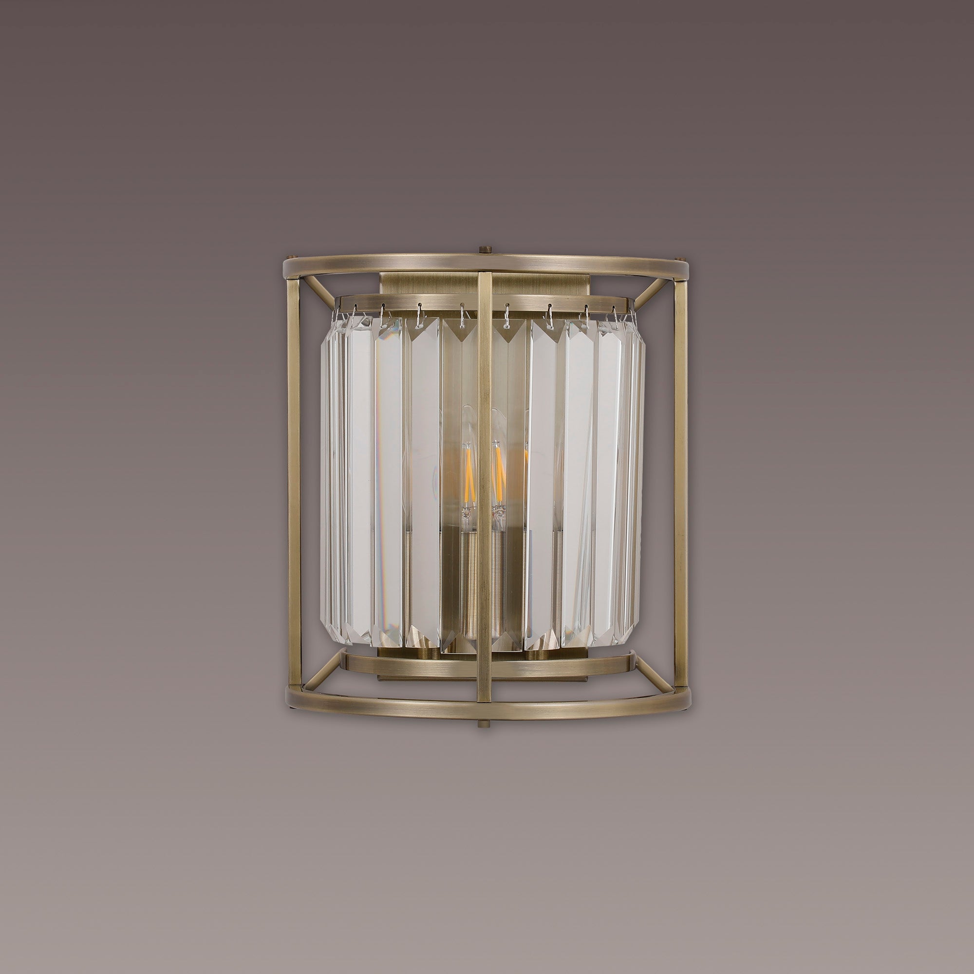 Lightologist Balmoral Wall Lamp Antique Brass / Clear LO191363