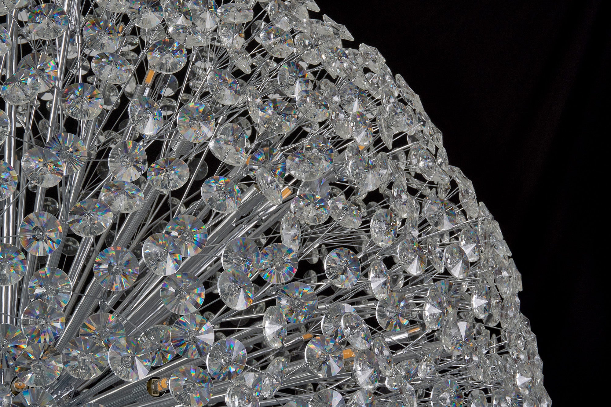 Lightologist Chakkar Pendant 1.5m Sphere 84 Light G9 Polished Chrome / Crystal LO199793