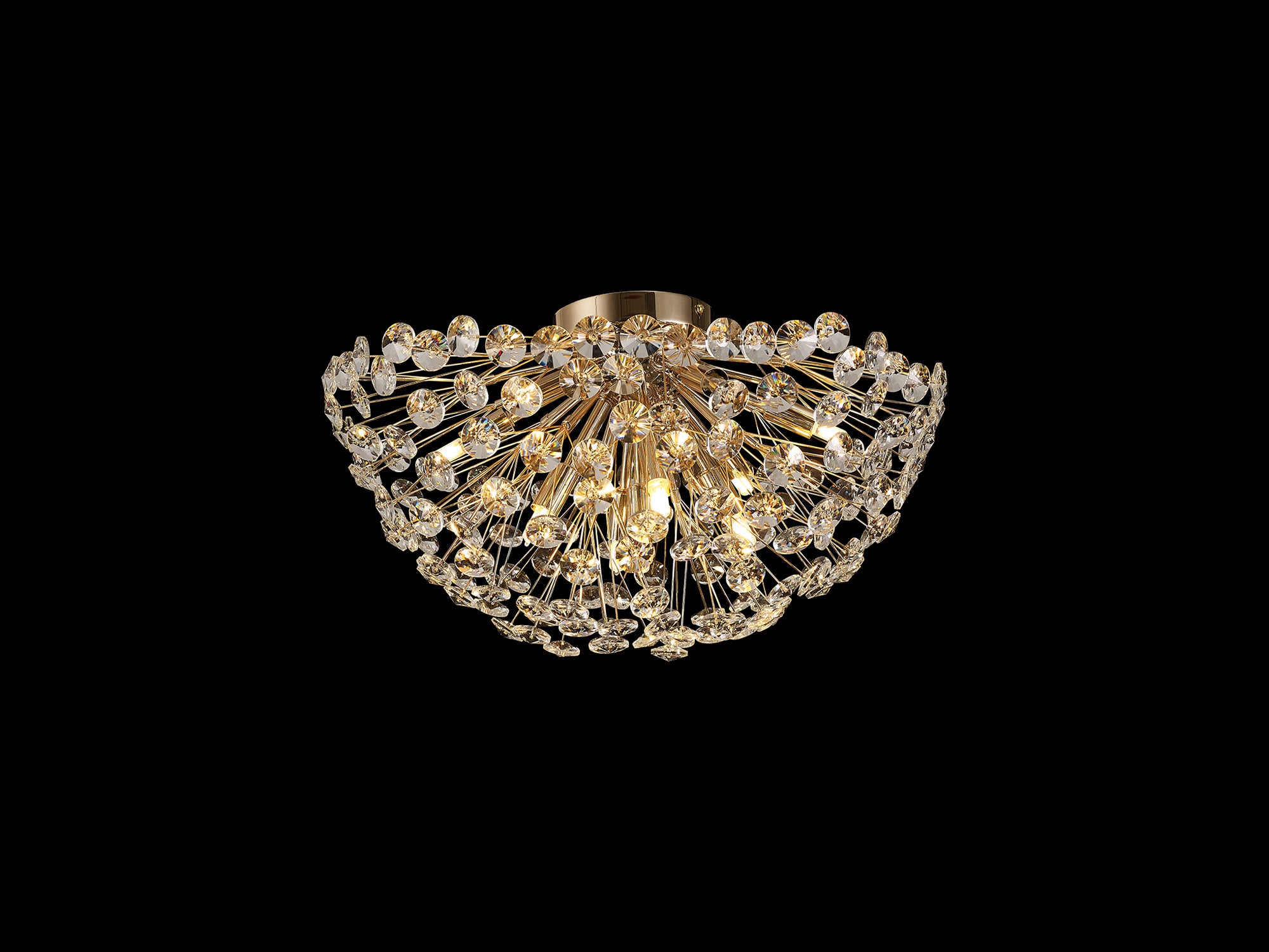 Lightologist Chakkar Ceiling 50cm 11 Light G9 French Gold / Crystal LO199803