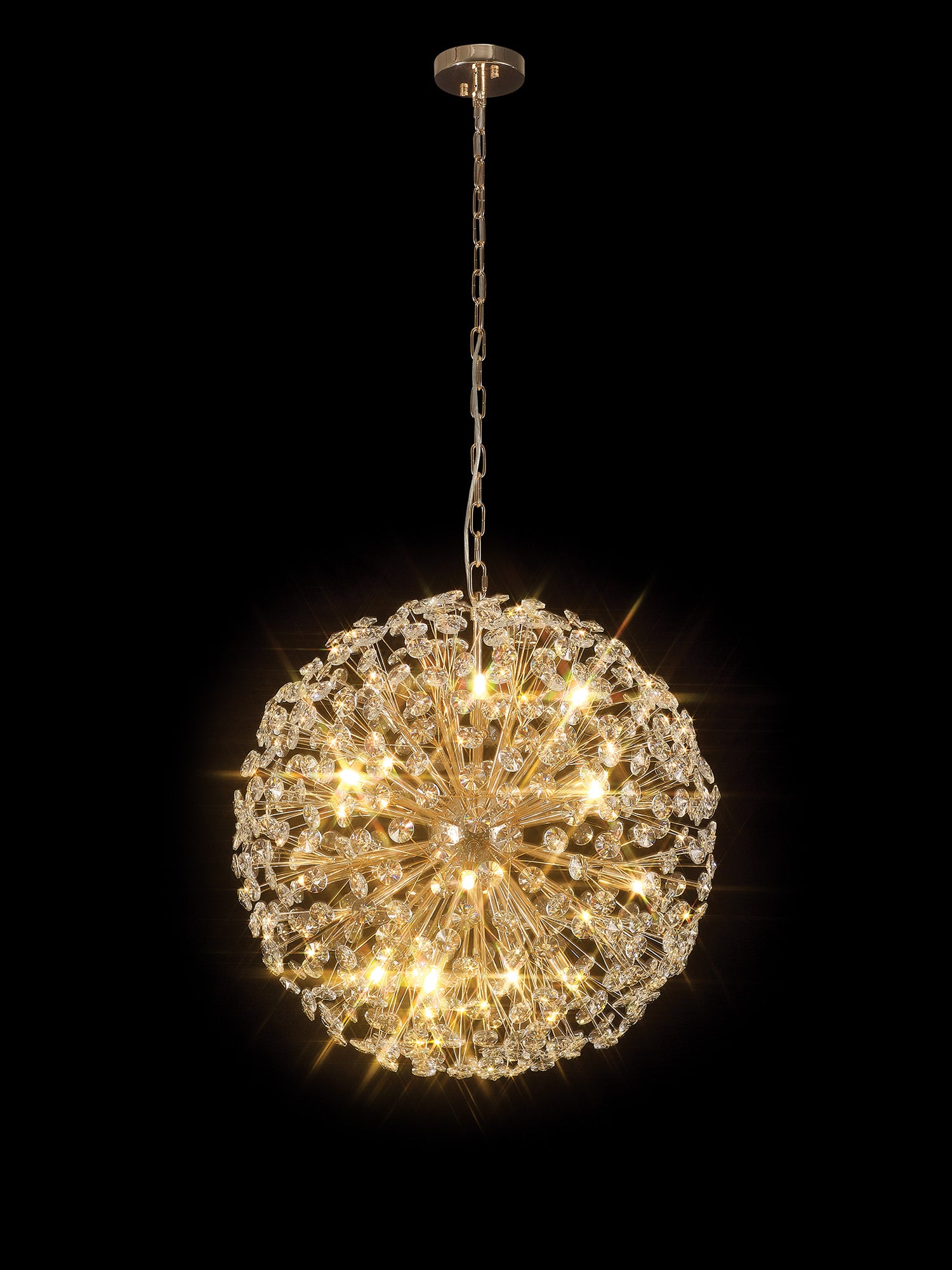 Lightologist Chakkar Pendant 60cm Sphere 16 Light G9 French Gold / Crystal LO199843