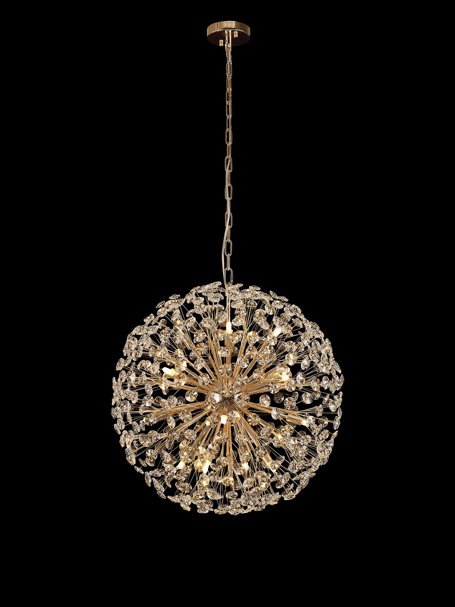 Lightologist Chakkar Pendant 60cm Sphere 16 Light G9 French Gold / Crystal LO199843