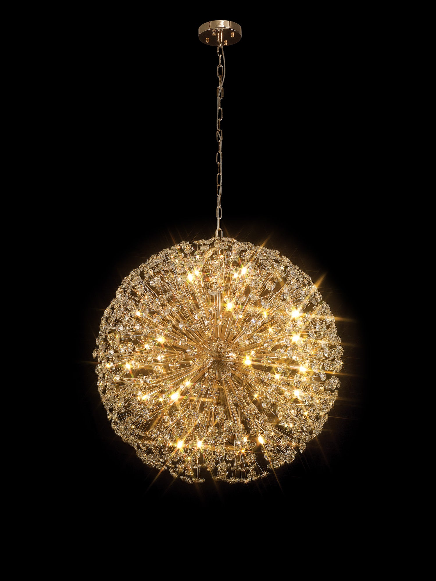 Lightologist Chakkar Pendant 80cm Sphere 24 Light G9 French Gold / Crystal LO199853