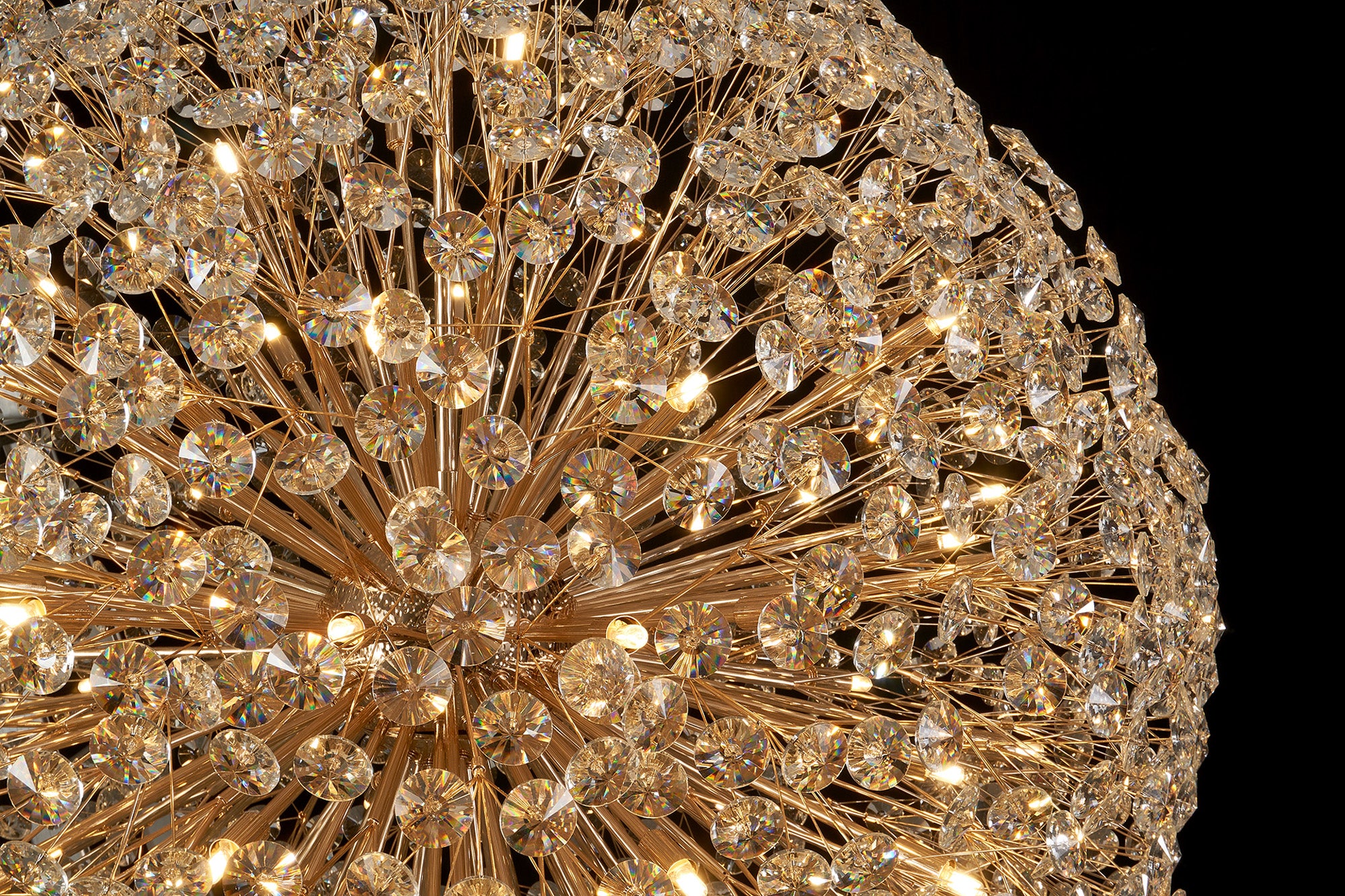 Lightologist Chakkar Pendant 80cm Sphere 24 Light G9 French Gold / Crystal LO199853