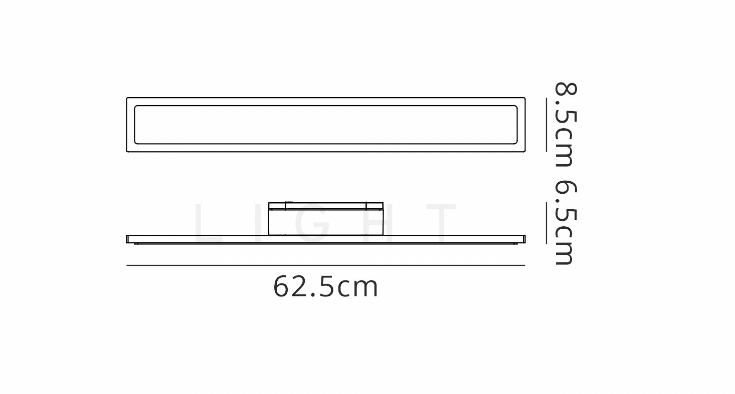 Lightologist Nordic Black 60cm Rectangular Outdoor Wall Lamp LO17480BL3