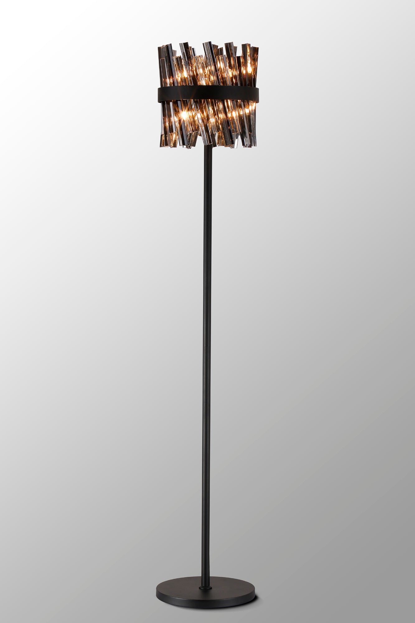 Lightologist Paddington 8 Light G9, Floor Lamp, Satin Black / Smoke LO19514BL/SM3