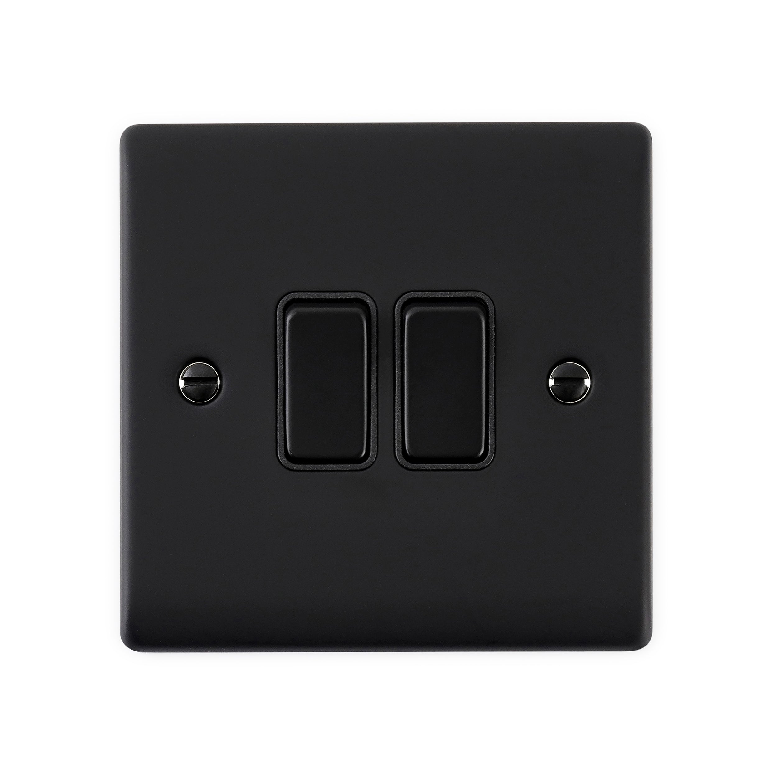 Black double switch on a white background