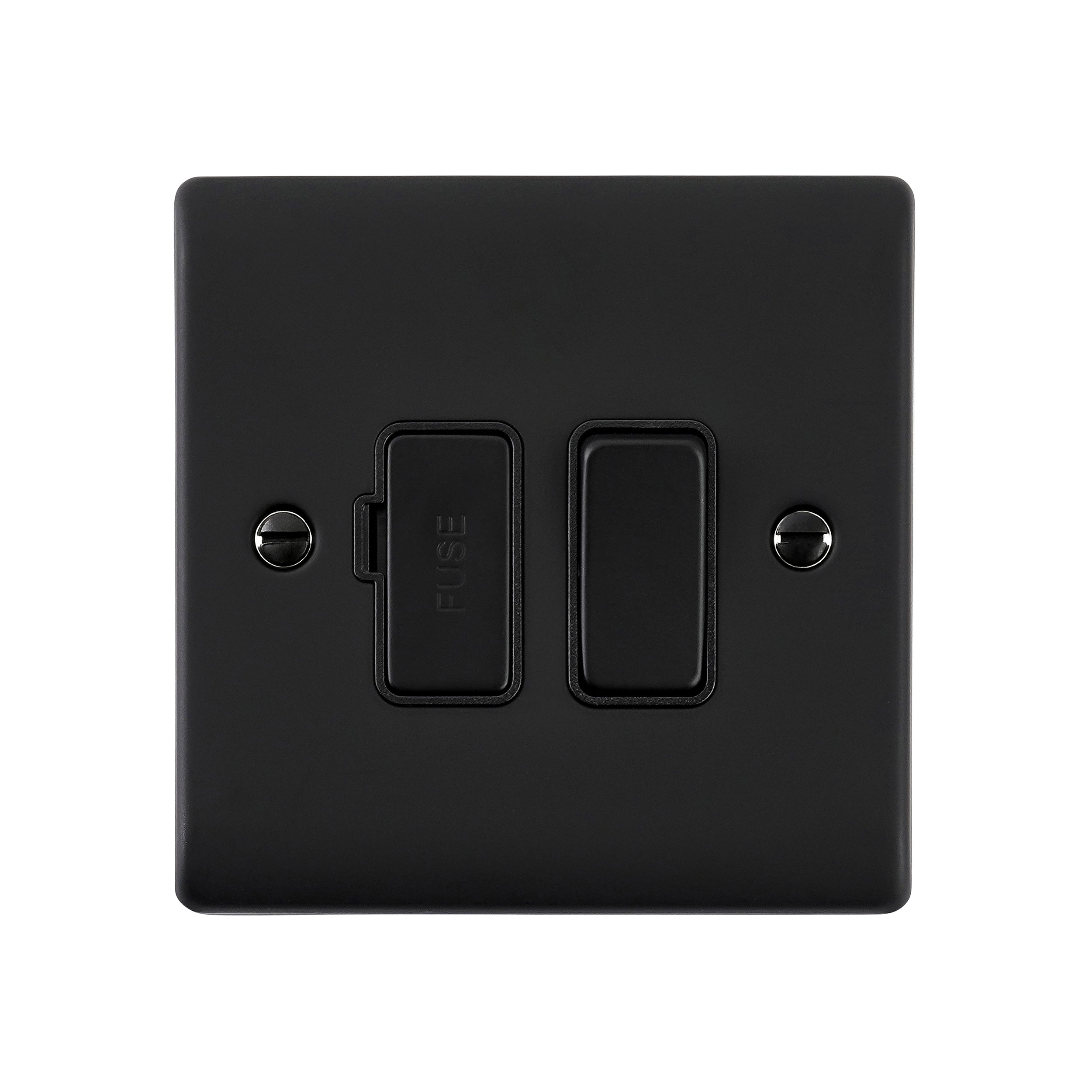 Saxby Raised Screwed 13A Switched Fused Spur Unit - Matt Black RS320BLB