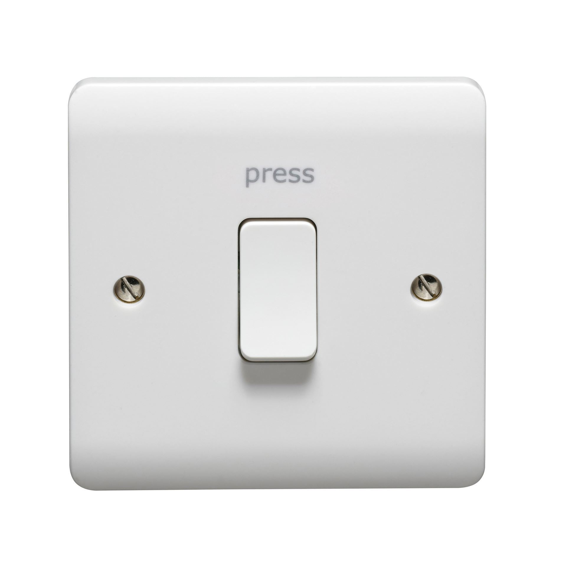 Crabtree Instinct 10A 2 Way Printed Press Retractive Switch Cr1162/Pr