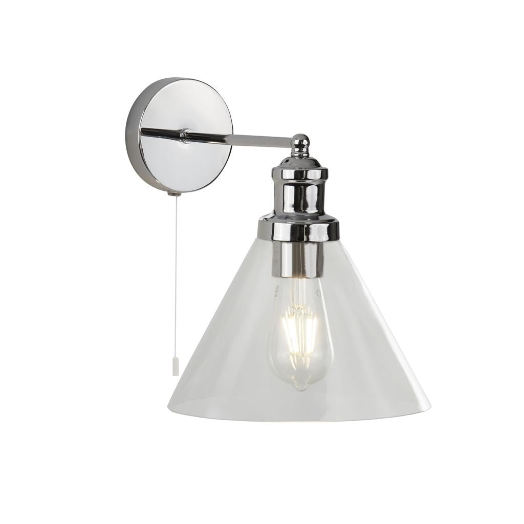 Searchlight Pyramid Wall Light - Cc, Clear Glass Shade 1277Cc