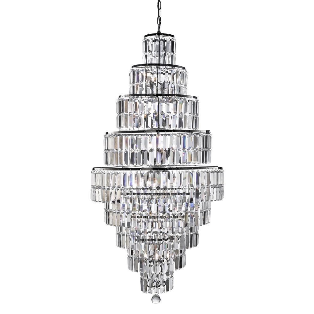 Searchlight Empire - 13Lt Chandelier, Chrome, Clear Crystal 1500Cc