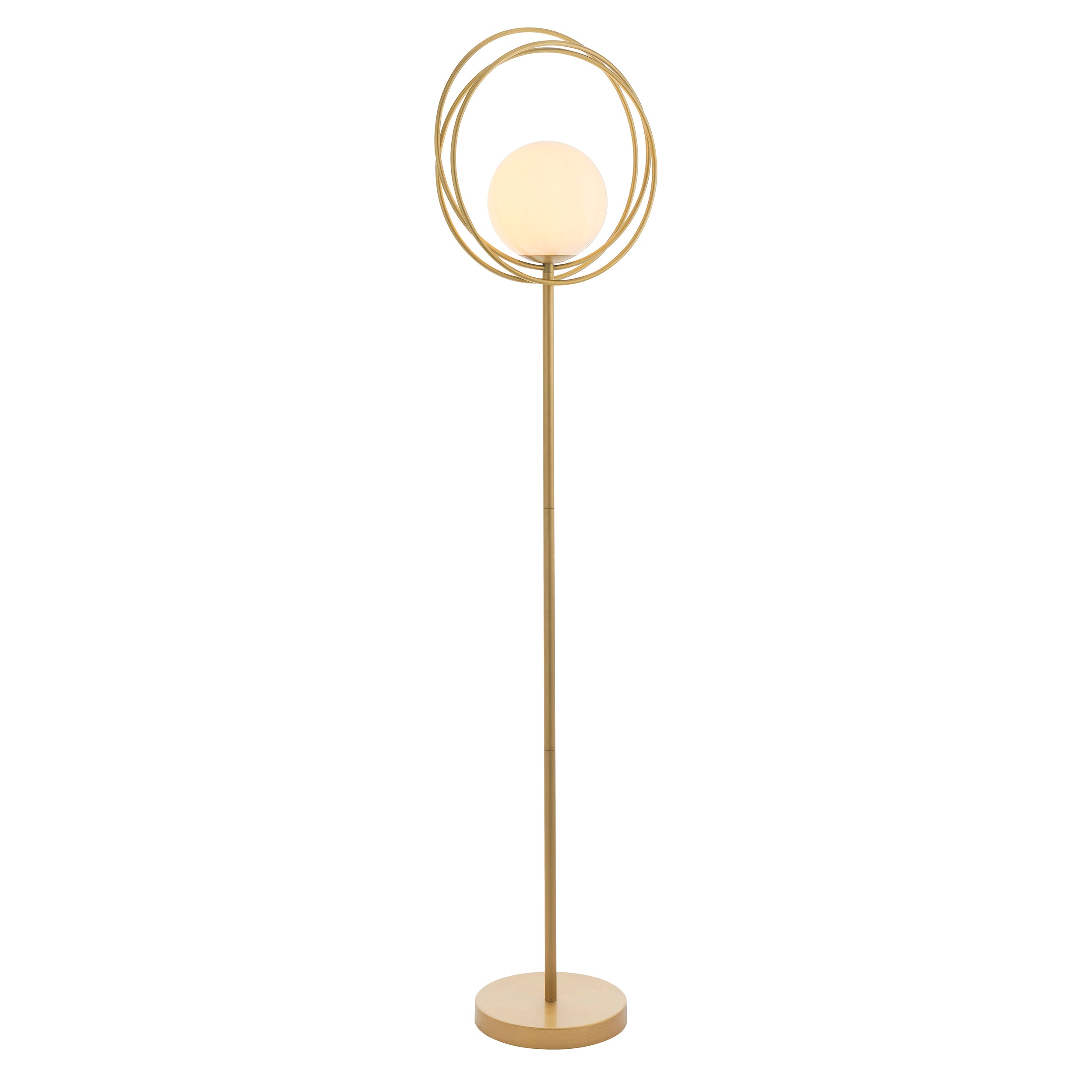 Lightologist Brushed gold paint & gloss opal glass Complete Floor Light WIN1392492