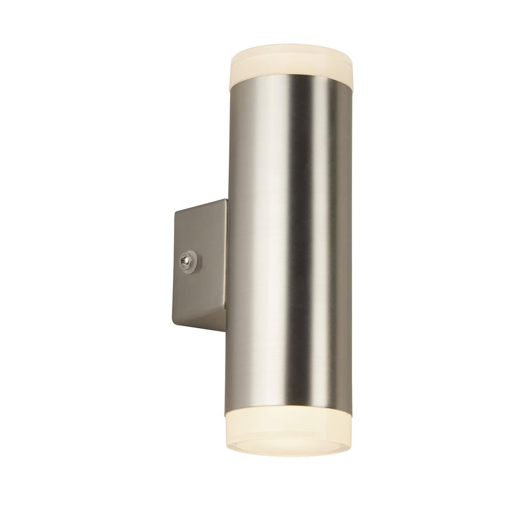 Searchlight Led Outdoor 2Lt & Porch Wall Light, Satin Silver 2100Sn