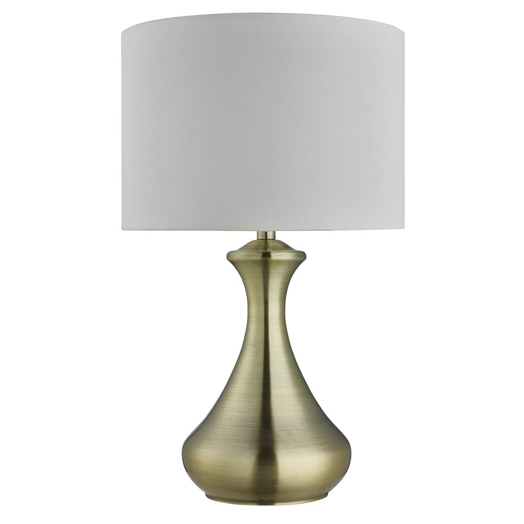 Searchlight Touch Lamp - Antique Brass , Cream Shade 2750Ab
