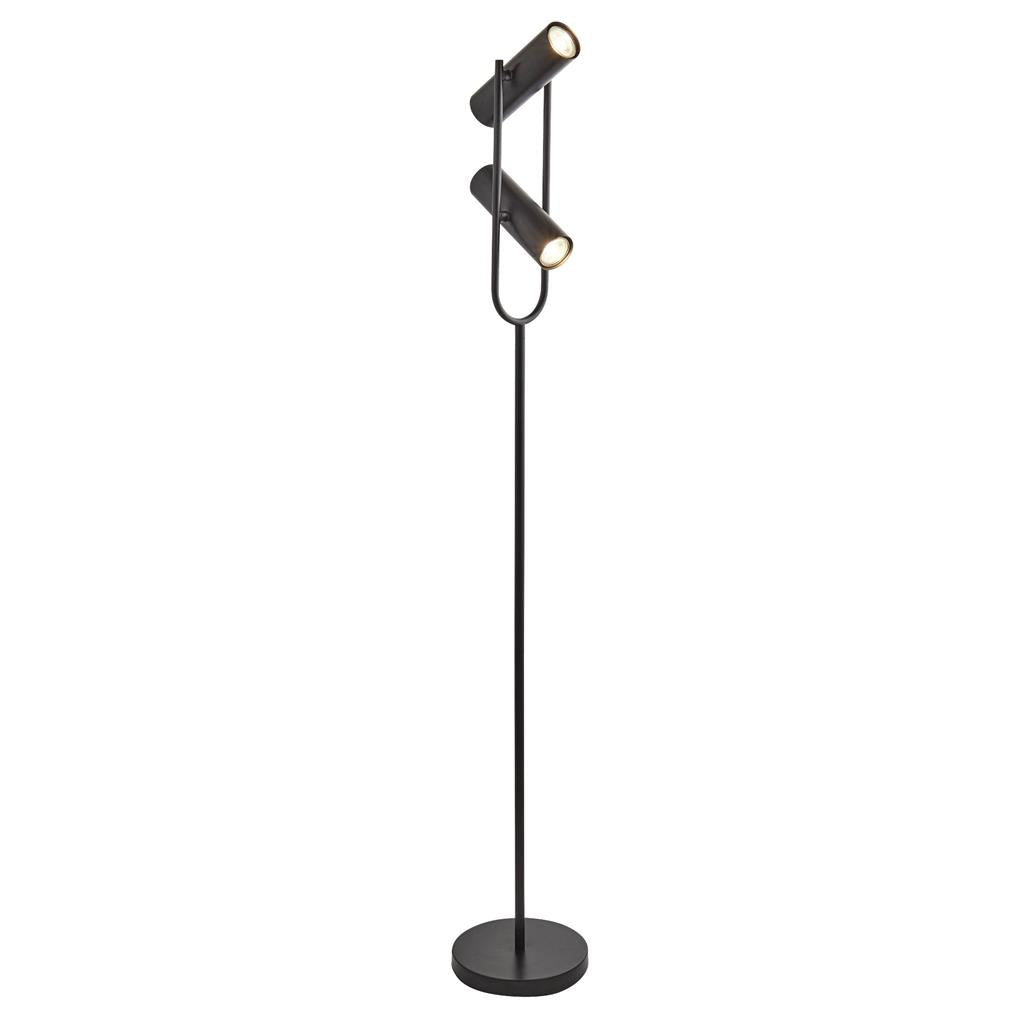 Searchlight Telescope 2Lt Cylinder Shade Floor Lamp, Matt Black 2792Bk