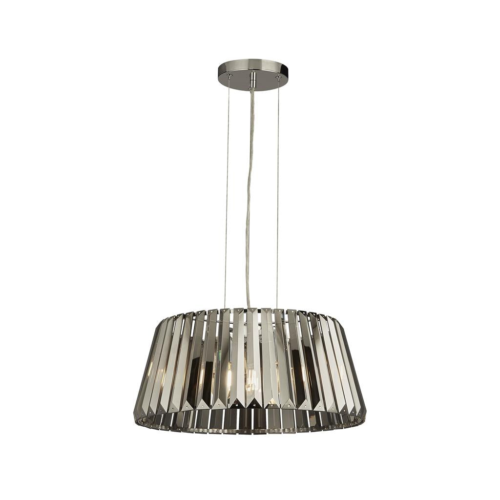 Searchlight Tiara 5Lt Pendant, Chrome Smoke Glass 2895-5Sm