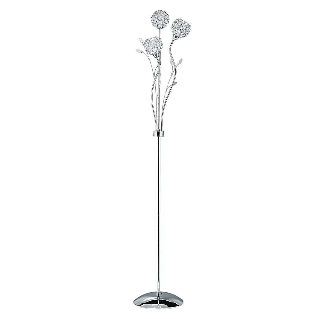 Searchlight Bellis Ii - 3Lt Floor Lamp, Chrome, Clear Glass Deco Shades 3573Cc