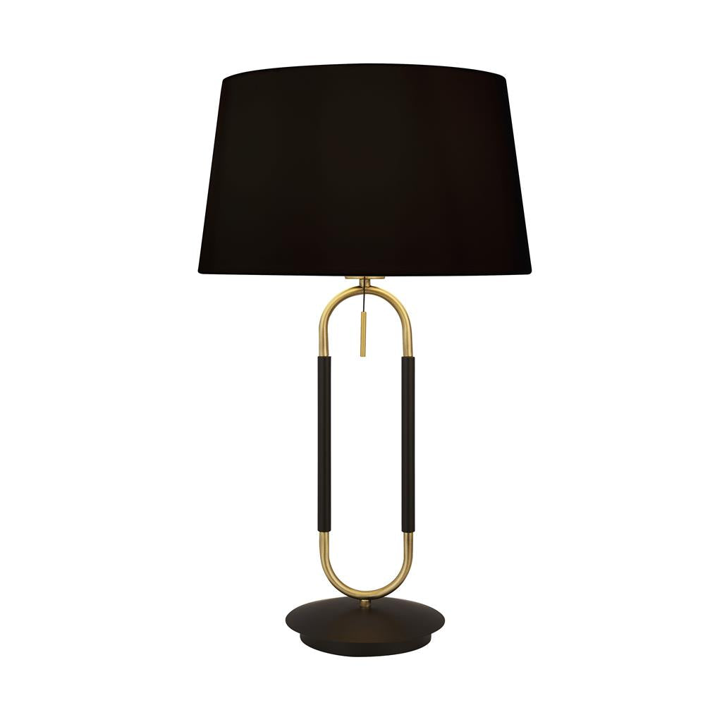 Searchlight Jazz 1Lt Floor Lamp, Satin Brass And Black, Black Velvet Shade. Pull Switch 41432Sb