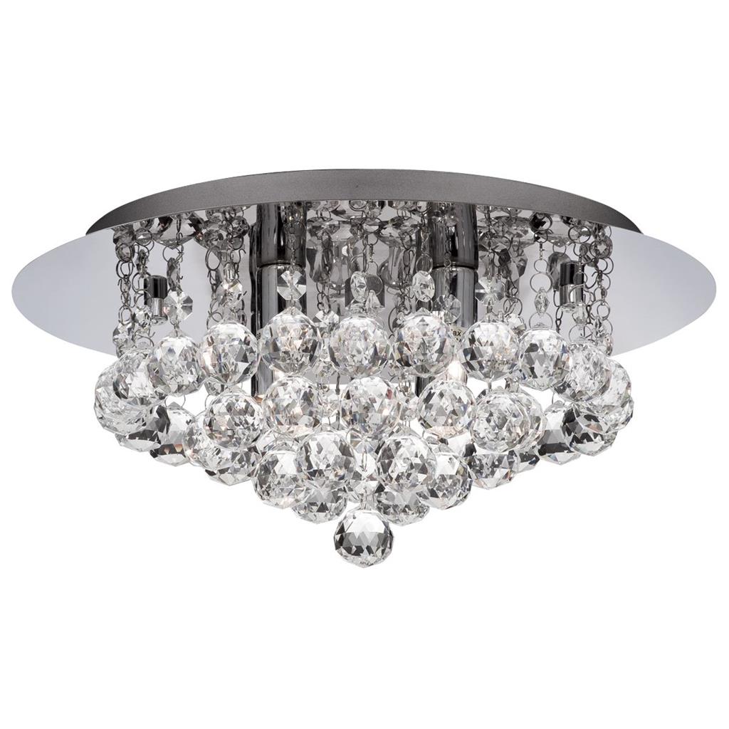 Searchlight Hanna Ii Bathroom Ip44 (G9 Led) 4Lt Chrome Flush Cl Xtal Ball 4404-4Cc-Led