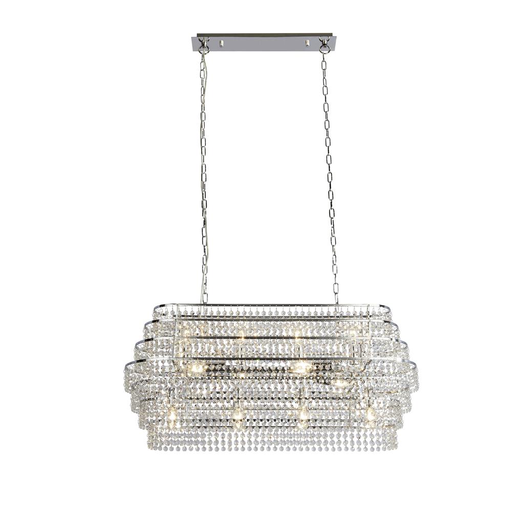 Searchlight Ren� 12Lt Pendant With Hanging Crystal - Chrome 4512-12Cc