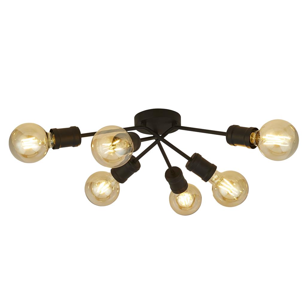 Searchlight Dance 6Lt Ceiling Light, Sand Black 45201-6Bk