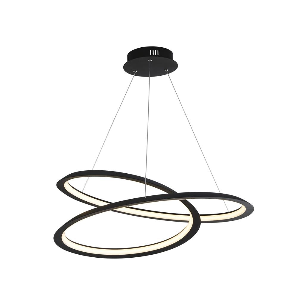 Searchlight Swirl Ii Led Pendant Sand Black. Dimmable 51871-1Bk