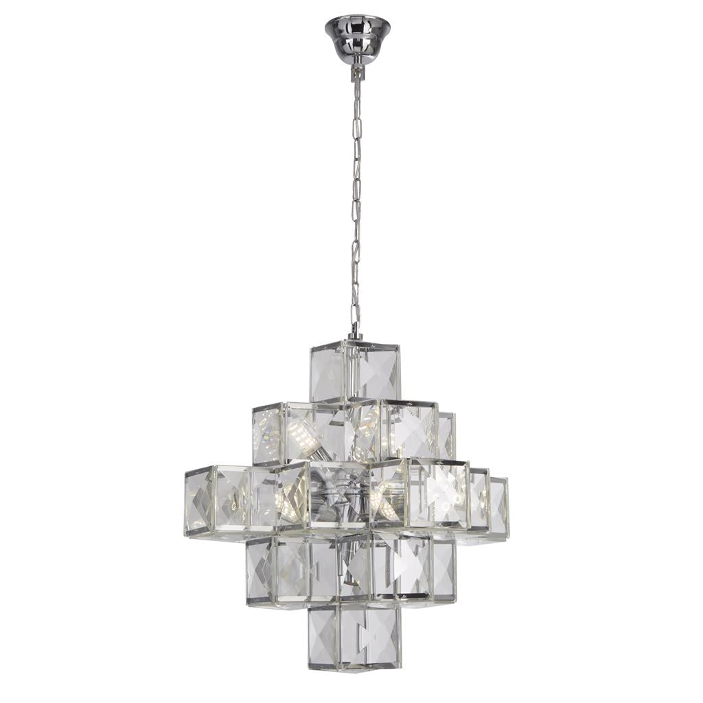 Searchlight Glacier 7Lt Acryclic Pendant - Chrome 5597-7Cc