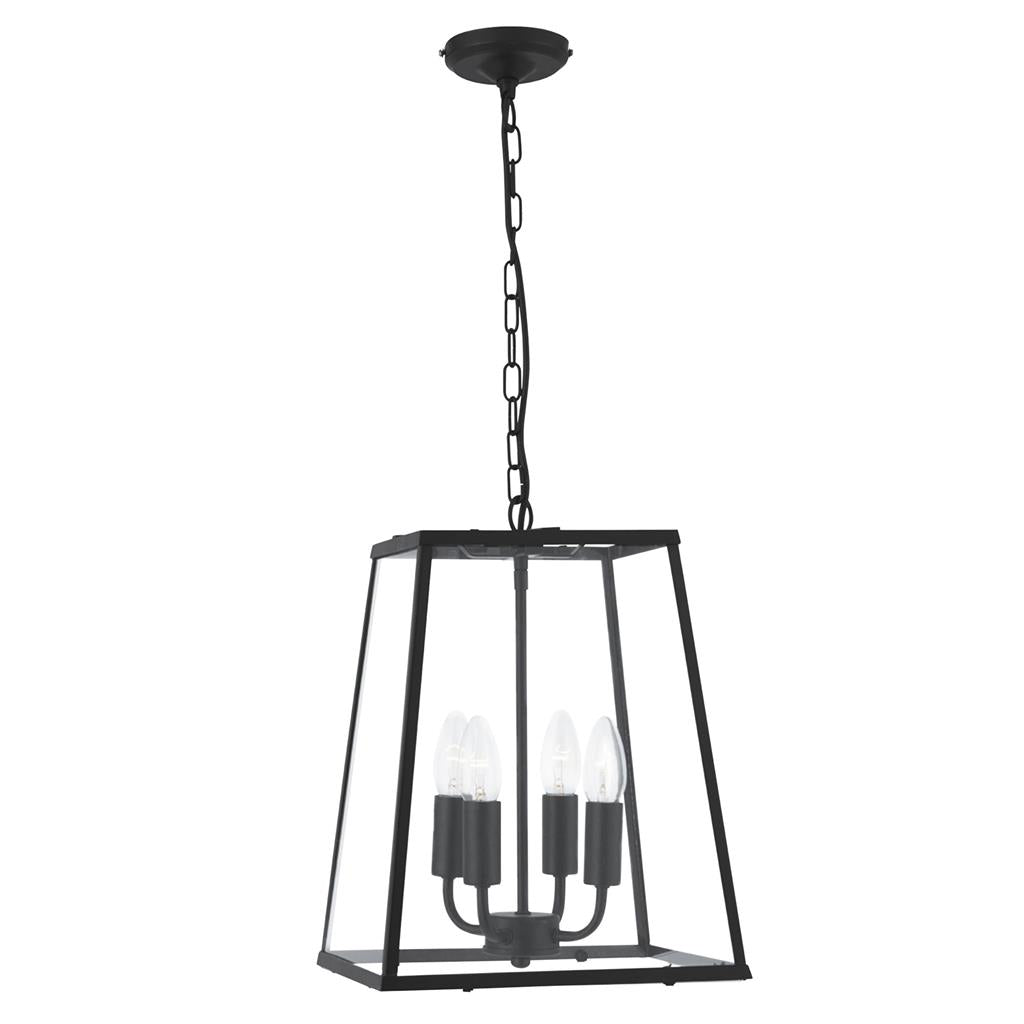 Searchlight Lantern - 4Lt Black Pendant 5614Bk