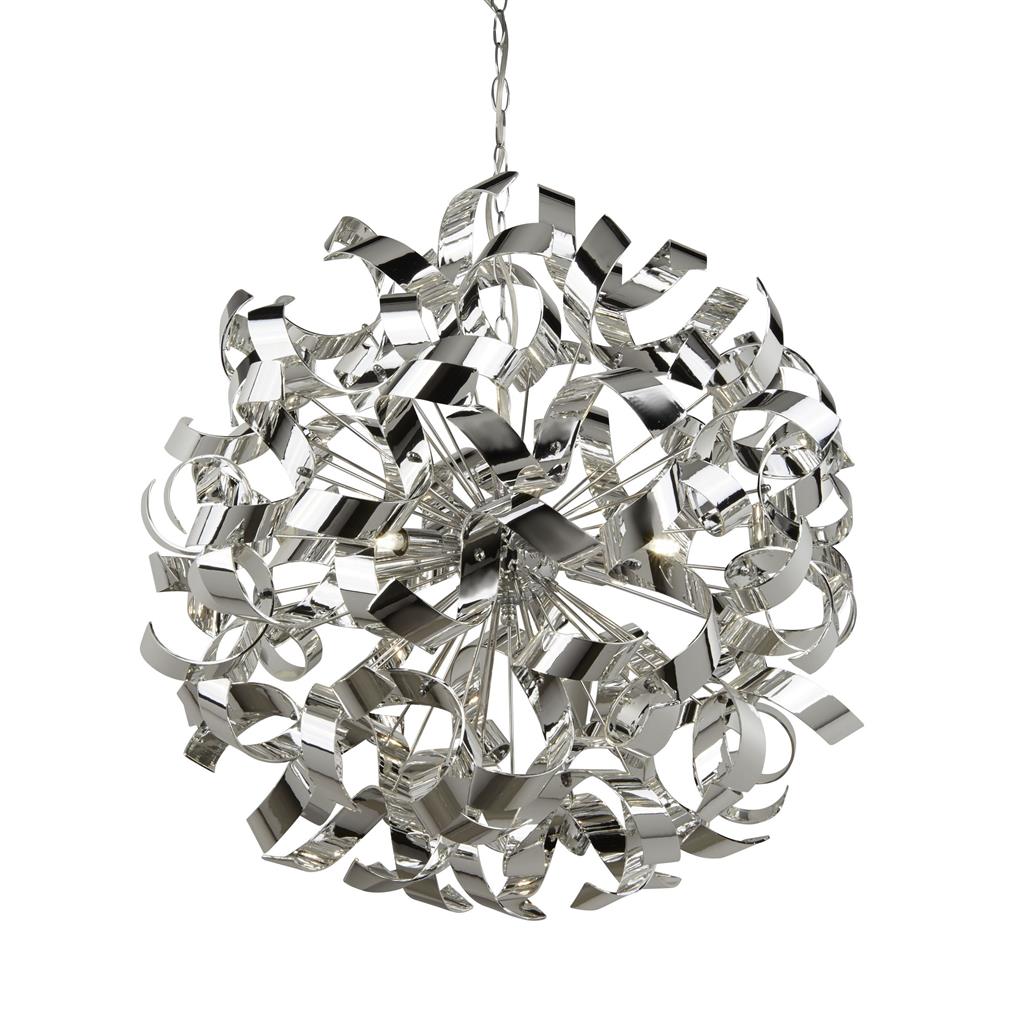 Searchlight Curls 6Lt Pendant, Metal, Chrome 5686-6Cc