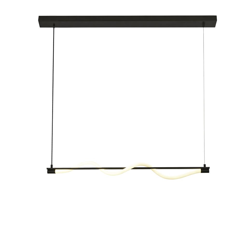 Searchlight Serpent 1Lt Led Convertible To Semi Flush Pendant, Black With Acrylic 57211Bk