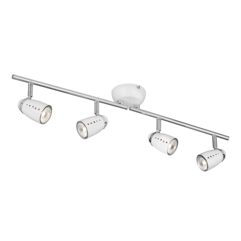 Searchlight Pluto 4Lt White/Chrome Egg - Split Bar Spot 5764Wh