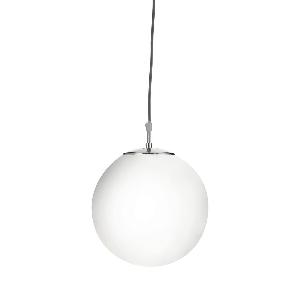 Searchlight Atom - 1Lt Pendant (Dia 25Cm), Satin Silver, Opal Glass 6066