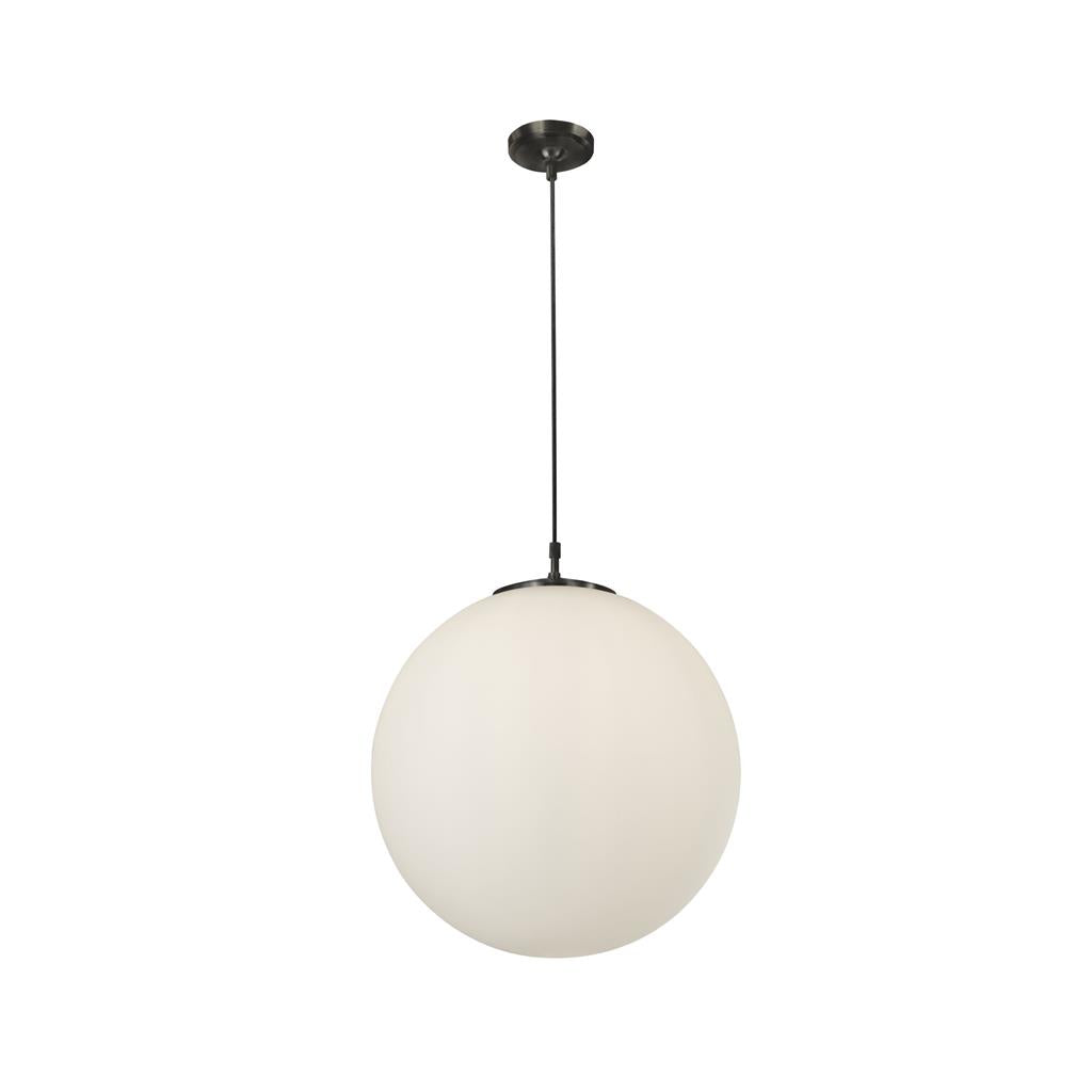 Searchlight Atom - 1Lt Pendant Dia 30Cm) Black, Opal Glass 6088