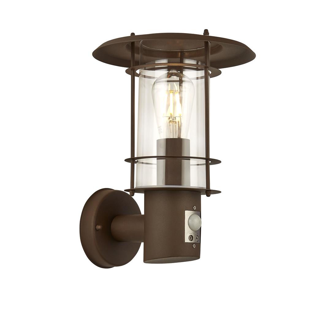 Searchlight Outdoor & Porch Wall Light Cw Sensor Rust Brown 6211Rus
