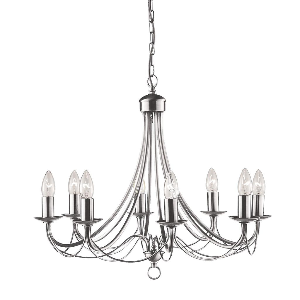 Searchlight Maypole 8Lt Satin Silver Ceiling 6348-8Ss