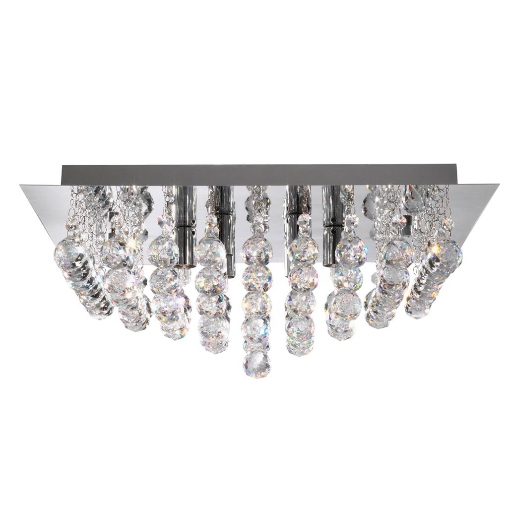 Searchlight Hanna 6Lt Cc Square Flush-Xtal Balls 6406-6Cc