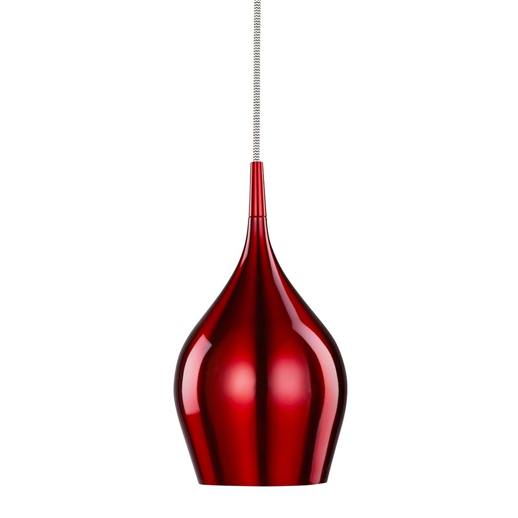 Searchlight Vibrant 1Lt Red Pendant - Dia 12Cm 6461-12Re
