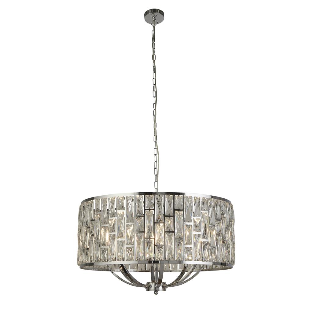 Searchlight Bijou 8Lt Chrome Pendant With Crystal Glass 6588-8Cc