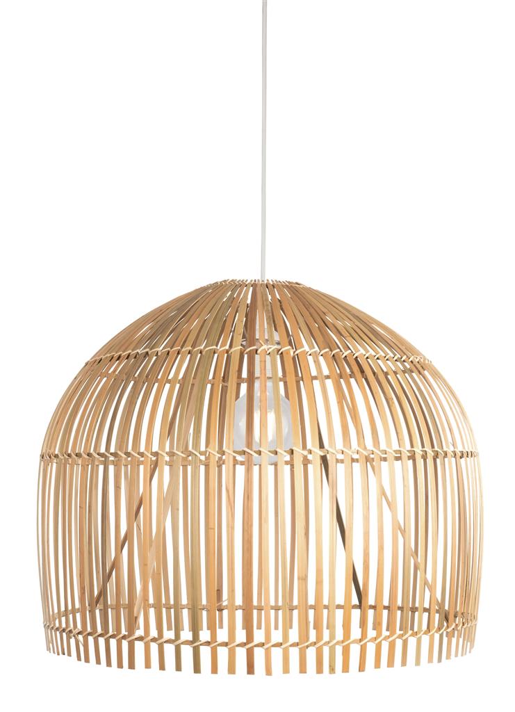 Searchlight Bali 1Lt Pendant, Bamboo Shade With Black Suspension 7400Cw