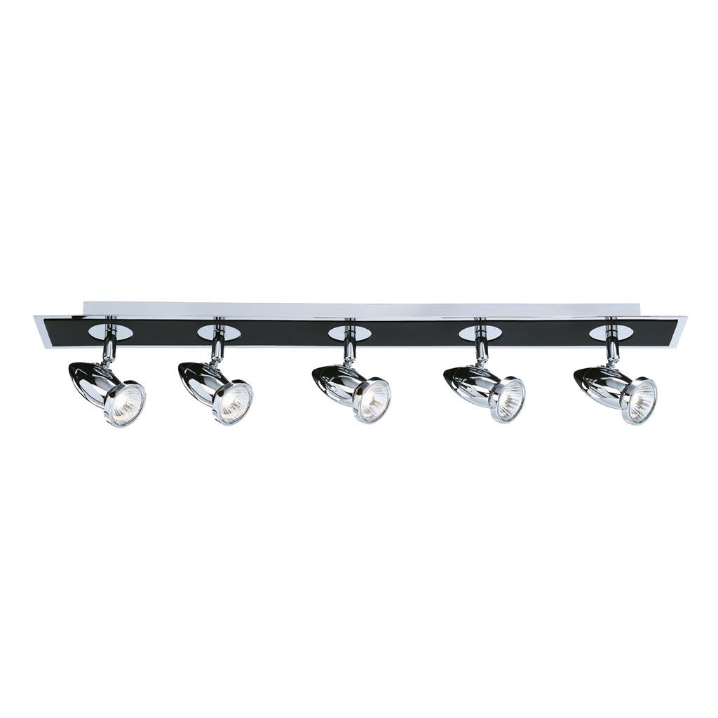 Searchlight Comet 5Lt Bar Spot Matt Blk/Chrome Gu10 7495