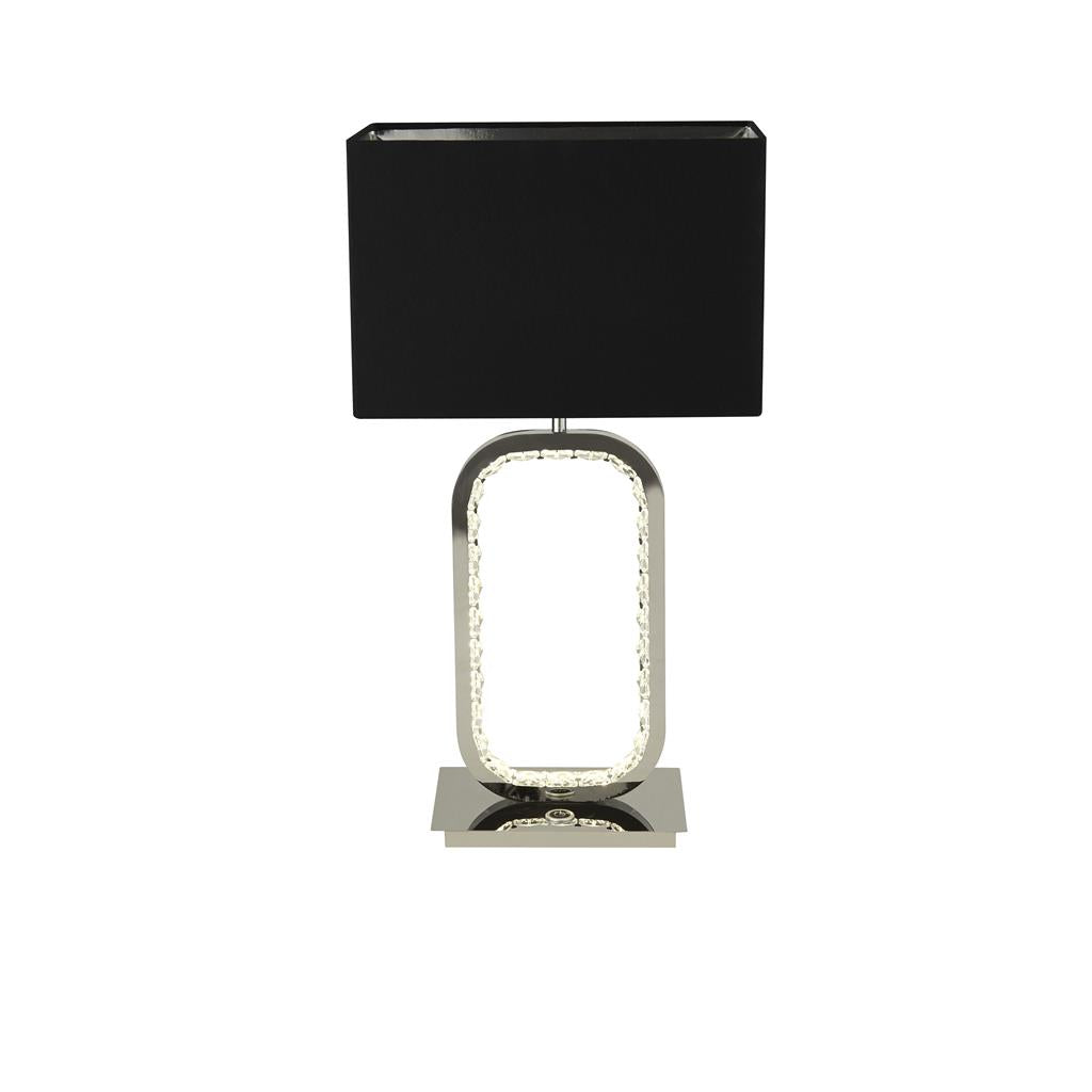 Searchlight Aura Chrome Table Lamp With 1 X E27 Holder And Led Base With Crystal Glass Detail 7957Cc