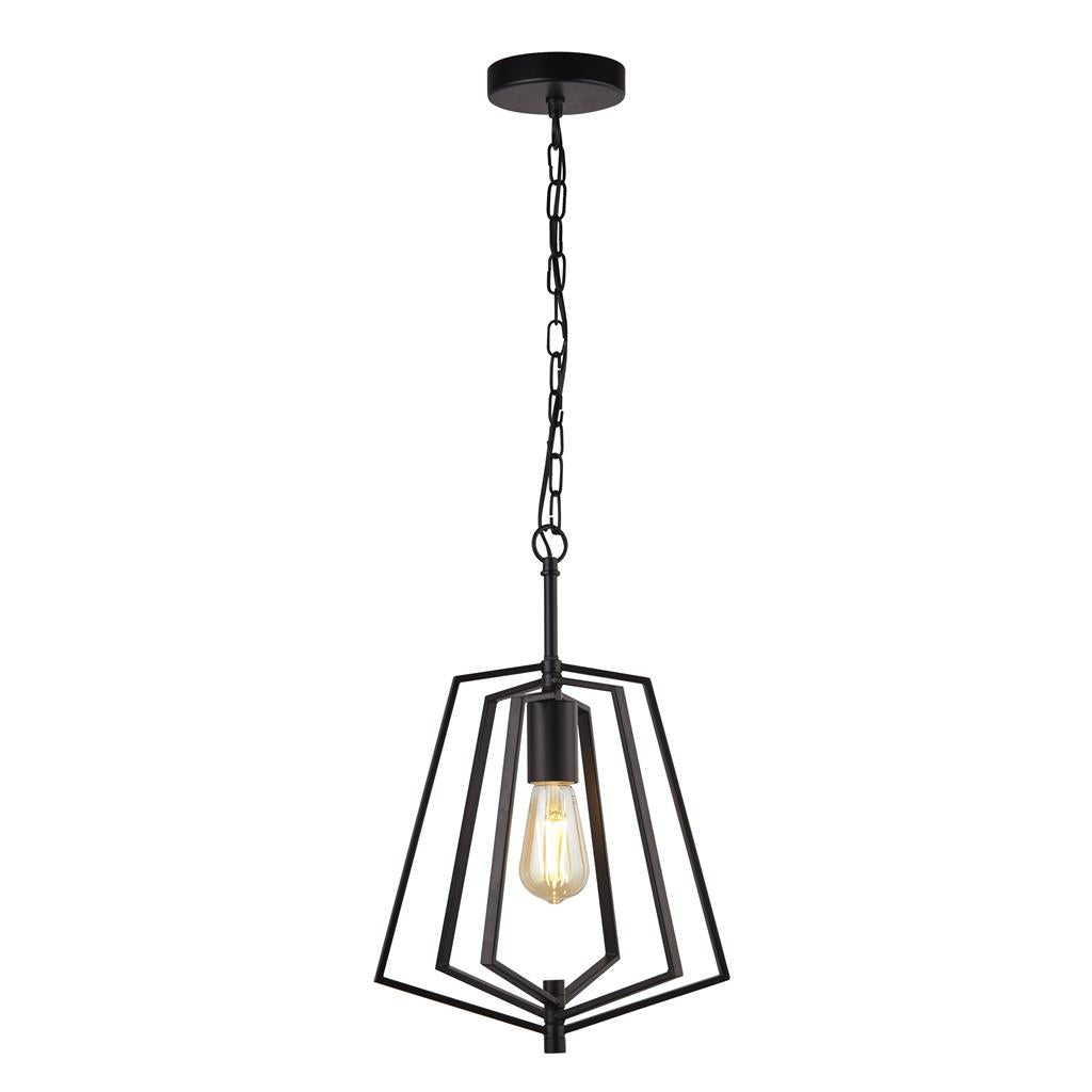 Searchlight Slinky 1Lt Metal Adjustable Matt Black Pendant 7971Bk