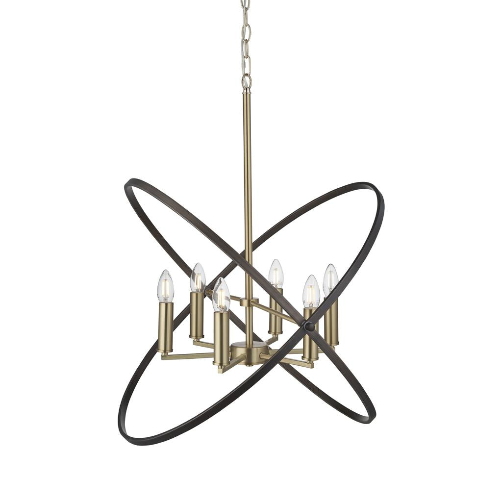Searchlight Hoopla 6Lt Pendant, Bronze 8246-6Bz